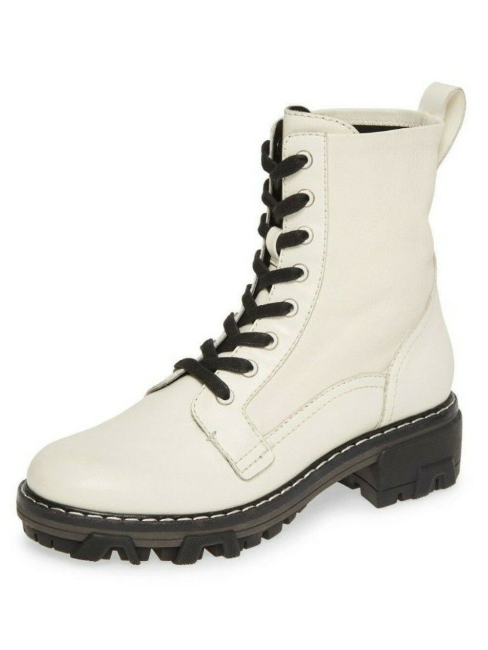 Rag & Bone Shiloh Women's Leather Combat Boots Antique White Size 39.5 / US 9.5
